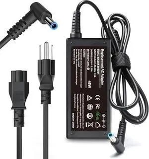 45W Charger Compatible with HP Laptop Charger, Blue Tip, Pavilion x360 11 13 15, Zbook 14u G4 G5 15u 15 G3, Notebook 15, Stream 13 11 14 AC Adapter with Power Cord