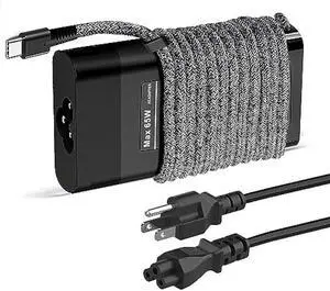 New Slim for HP 65W Laptop Charger USB C,Replacement for HP Envy X360,Spectre X360,Elitebook x360,HP Computer Chromebook,Zbook,Elite x2,ProBook,Pavilion Travel Type C Power Cord Ac Adapter