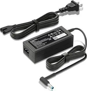 45W Charger Compatible with HP Laptop Computer - Compatible with Stream 11 13 14, Pavilion x360 11 13 15 17, Envy, ProBook, EliteBook, Spectre, Notebook 14 15 Power Supply Cord (Smart Blue Tip)