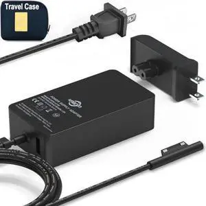 65W Surface Pro Laptop Charger for Microsoft Surface Pro 10 9 8 7+ X 7 6 5 4 3, Windows Surface Laptop 7 6 5 Studio 4 Go 3 2, Surface Go Tablet, Surface Book 2 1, Support 44W 36W, 10.1FT, Travel Case