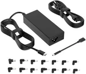 100W USB C Universal Laptop Charger with 15 Tips, Compatible with HP DELL Lenovo Acer Asus Toshiba Samsung MacBook IBM Sony LG & Chromebook, AC Power Adapter (Fits 90W 65W 45W) 100W USB C Universal Laptop Charger with 15 Tips, Compatible with HP DELL Lenovo Acer Asus Toshiba Samsung MacBook IBM Sony LG & Chromebook, AC Power Adapter (Fits 90W 65W 45W)