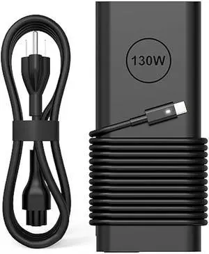2025 New 130W USB C Laptop Charger Compatible with Dell XPS 15 17 2in1 9575 9500 9700 Latitude 5280 5420 7210 7410 7480 Precision 5530 2in1 5550 5750 3560 DA130PM170 Power Adapter Cord Supply