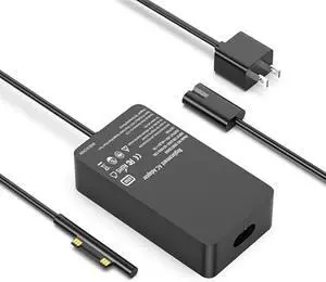 65W Surface Pro Charger, Surface Laptop Charger Compatible with Microsoft Surface Pro 10,9,8,7+,7,6,5,4,3,X, Surface Laptop 6,5,4,3,2,1, Surface Book 3,2,1, Surface Go 3,2,1, Support 44W, 36W