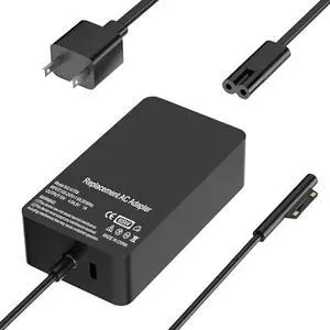 Surface Charger 65W Compatible with Microsoft Surface Pro 3 4 5 6 7 7+ 8 9 10 X Surface Laptop 7 6 5 4 3 2 1 Surface Book 3 2 1 Surface Go 4 3 2 1 Tablet Windows Charging Adapter
