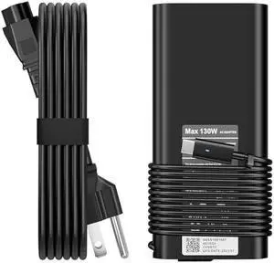 2025 New Replacement Dell 130W Laptop Charger USB C Type C Slim AC Power Adapter Dell XPS 15 2in1 9575 Precision 5550 5530 2in1 Latitude 7410 7310 7210 9410 9510 9575 5420 5520 5510 Power Supply Cord
