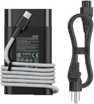 65W Laptop Charger Compatible with HP Envy X360 Elitebook x360 Elite x2 Chromebook X360,20V/3.25A AC Adapter Compatible with ZBook ProBook Type C Travel Fast Charging Laptop Power Cord