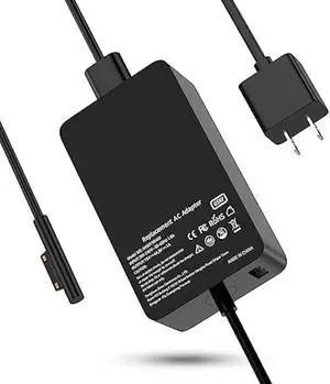 Surface Pro Charger 65W Microsoft Surface Charger, Super Fast Charging for Surface Pro 3/4/ 6/7/ 8/ X, Microsoft Laptop Tablet Model Power Supply Adapter Works with 65W 44W 36W - 1 USB Port
