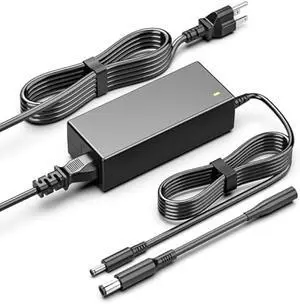 65W Laptop Charger Compatible with Dell Inspiron 11 13 14 15 17 24-3000 5000 7000 Series, 2 Tips AC Adapter Power Supply Cord4.5mm and 7.4mm