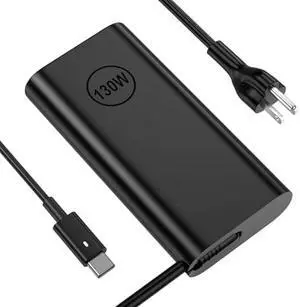 Replacement for Dell 130W Laptop Charger USB C Slim AC Adapter for Dell XPS 15 17 9575 9500 9520 9700 Precision 5530 5550 5560 5570 3560 2in1 Latitude 9410 9510 Type C AC Power Cord