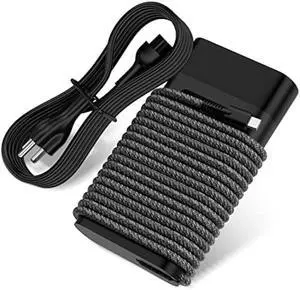 New Slim HP 65W USB C Laptop Charger Replacement for HP Spectre x360, Envy, Chromebook, Elitebook x360, Pavilion, Elite x2 Travel Computer Type C AC Adapter Power Cord Braided