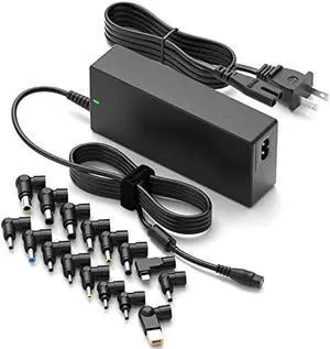 Powseed 90W Universal Laptop Charger USB C for Lenovo MacBook HP Dell Asus Acer Toshiba Samsung Sony Gateway Chromebook 5V 12V 18.5V 19V 19.5V 20V Power Supply Cord AC Adapter with 16 Tips