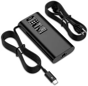 130W USB-C Laptop Charger Compatible with Dell XPS 15 9500/9510/9530, XPS 17 9700/9710, Precision 5550/5560/5570, Latitude 7410/7310/7210, Type-C Power Adapter DA130PM170, K00F5