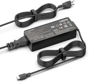 100W USB C Laptop Charger, Fast Charger Compatible with Lenovo ThinkPad, Yoga, HP, Asus, Acer, Dell, MSI, MacBook Pro/Air Laptops and Tablets; Universal Type C Chromebook Laptop Power Supply Cord