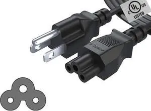 New Extra Long 15 Ft 3 Prong AC Laptop Power Cord Cable for Dell IBM HP Compaq Asus Sony Toshiba Lenovo Acer Gateway MSI Notebook Computer Charger Pwr: IEC-60320 IEC320 C5 to NEMA 5-15P