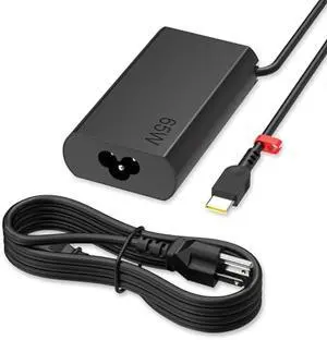New Slim USB-C 65W AC Adapter Compatible with Lenovo ThinkPad X280 X380 X390 L390 E480 E495 E580 E590 T480 T490 T580 Yoga 730 C740 920 C930 C940 IdeaPad and More Computer with Type C Laptop Charger