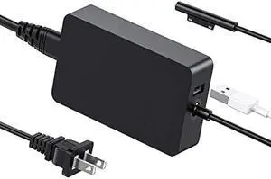 Surface Pro Charger for Microsoft Surface Pro 9, 8, 7+, 7, 6, 5, 4, 3, X, Surface Laptop 5, 4, 3, 2, 1, 65W Windows Surface Tablet Charger Support 44W, 36W