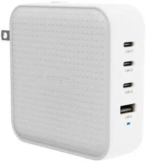 Hyper Juice 100W USB C Charger Block Portable Charger - Quad-Port GaN Charger for iPhone, iPad, MacBook, Smartphone, & Laptop - Compact Type C Charger Fast Charging Phone Charger for 4 Devices (White)