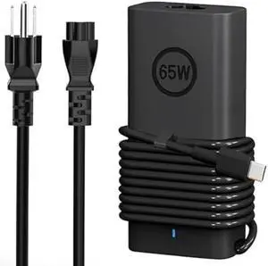 New Slim 65W USB Type C Power Cord Compatible with Dell 14 Plus 13 16 Pro PB16250 PB14250 2 in1 Premium PA13250 PA14250 P192G P191G P200G P199G, Inspiron 14 16 2in1 7420 7620 Computer AC Adapter