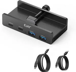 4Ports 10Gbps USB-C HUB USB3.2 Clamp USB HUB Splitter Mountable USB-C Adapter with Data & Power Cable for iMac 2021 and later-10Gbps (Black) 4Ports 10Gbps USB-C HUB USB3.2 Clamp USB HUB Splitter Mountable USB-C Adapter with Data & Power Cable for iMac 2021 and later-10Gbps (Black)