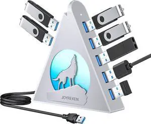 7 Port USB Hub, JoyReken USB 3.0 Hub with 2 FT Long Cable, Vertical USB Extension Hub for Laptop, MacBook,Xbox,PS4/5, Flash Drive, XPS, PC, Flash Drive, Game Console, Printer, Keyborad, Mouse (Silver) 7 Port USB Hub, JoyReken USB 3.0 Hub with 2 FT Long Cable, Vertical USB Extension Hub for Laptop, MacBook,Xbox,PS4/5, Flash Drive, XPS, PC, Flash Drive, Game Console, Printer, Keyborad, Mouse (Silver)