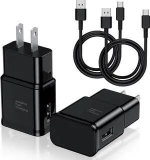 Eyesoul Type C Charger Fast Charging, 2 Pack USB C Android Phone Wall Charger Block & 6ft Charge Cable Cord, for Samsung Galaxy S8 / S9 / S10 Plus Active S10e, S20 / S21 Ultra Plus, Note 8 9 10, Pixel
