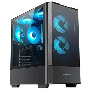 ZYNEEX Gaming PC Desktop, AMD Ryzen 5 5500 (4.2GHz Turbo), RX6600 8GB GDDR6, 16GB DDR4 RAM 3200MHz, 1TB NVME SSD, Air Cooling, WiFi Prebuilt Gaming Computer Windows 11