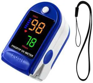 Fingertip Pulse Oximeter,Blood Oxygen Saturation Monitor (SpO2) with Pulse Rate Measurements and Pulse Bar Graph,Portable Digital Reading LED 4 Colors Display Fingertip Pulse Oximeter,Blood Oxygen Saturation Monitor (SpO2) with Pulse Rate Measurements and Pulse Bar Graph,Portable Digital Reading LED 4 Colors Display