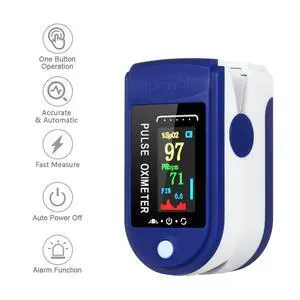 Fingertip Pulse Oxygen Saturation Monitor Blood Oximeter Blood Pressure Monitor Fitness Healthy Meter (Blue) Fingertip Pulse Oxygen Saturation Monitor Blood Oximeter Blood Pressure Monitor Fitness Healthy Meter (Blue)