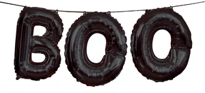 Foil Black Boo Halloween Letter Balloon Banner Kit Foil Black Boo Halloween Letter Balloon Banner Kit