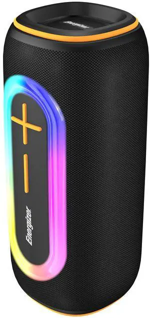 Energizer Bluetooth Speaker with Colorful RGB Light, 20W Loud Stereo Sound, Built-in 2400mAh Power Bank, IP65 Waterproof for Home and Outdoor_BTS206