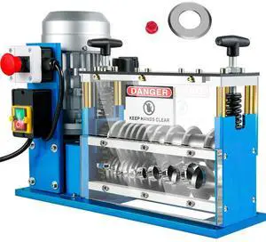 Electric Wire Stripping Machine, 370W 0.06 inch -1.5 inch Automatic Motorized Cable Stripper with 75 ft/min Speed, 11 Channels 10 Blades Strip Machinery, Scrap Handling Tool for Recycling Copper