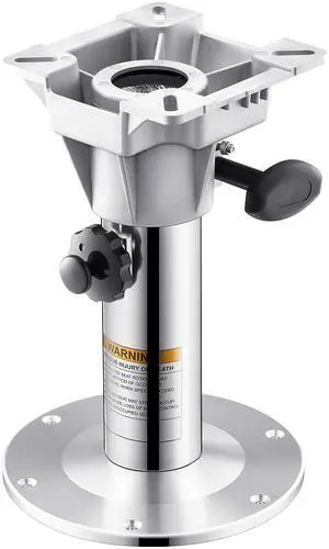 Boat Seat Pedestal, Adjustable Height from 12.76 to 18.7 Inches, Aluminum Alloy Boat Chair Base with Locking Design, Waterproof & Rust-resistant, Ideal for Fishing and Boating Enthusiasts
