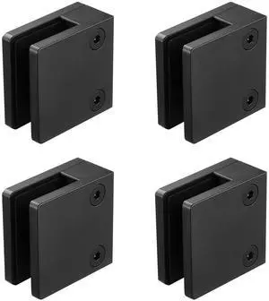 VEVOR Glass Clamp, 40 PCS Square Glass Railing Bracket for 0.31 "-0.47 " Tempered Glass, 304 Stainless Steel Glass Mounting Clamp, Glass Shelf Bracket for Balcony, Garden, Deck, Stair, Black VEVOR Glass Clamp, 40 PCS Square Glass Railing Bracket for 0.31 "-0.47 " Tempered Glass, 304 Stainless Steel Glass Mounting Clamp, Glass Shelf Bracket for Balcony, Garden, Deck, Stair, Black
