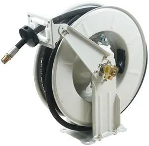 VEVOR Fuel Hose Reel, 1/2" x 50', Extra Long Retractable Machine Oil Hose Reel, Spring Driven Auto Swivel Rewind, Heavy-Duty Carbon Steel Construction with Hose for Auto Repair, Industries, 2300 PSI VEVOR Fuel Hose Reel, 1/2" x 50', Extra Long Retractable Machine Oil Hose Reel, Spring Driven Auto Swivel Rewind, Heavy-Duty Carbon Steel Construction with Hose for Auto Repair, Industries, 2300 PSI
