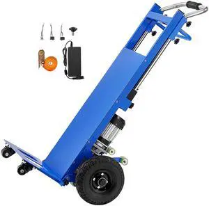 Electric Stair Climbing Dolly, 880lbs Electric Stair Climbing Hand Trucks with 157.5in Rope & Extendable Handle, Heavy Duty Stair Climber for Warehouse Logistics, Moving Furniture(Blue)