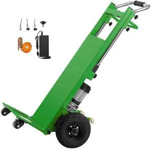 Electric Stair Climbing Dolly, 880lbs Electric Stair Climbing Hand Trucks with 157.5in Rope & Extendable Handle, Heavy Duty Stair Climber for Warehouse Logistics, Moving Furniture(Green)