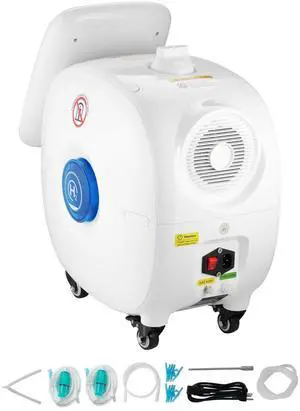 Hydrogen Inhalation Machine, 99.99% High Purity Hydrogen Inhaler, HO-Separated 1500ml/min (1000 H+500 O) Dual Port Hydrogen Oxygen Inhaler, Hydrogen-Rich Water Generator with Wheels for Home