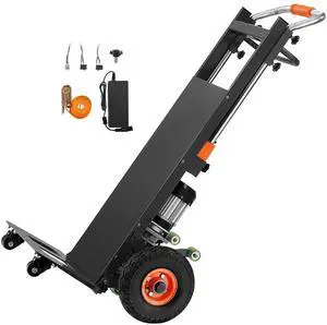 Electric Stair Climbing Dolly, 880lbs Electric Stair Climbing Hand Trucks with 157.5in Rope & Extendable Handle, Heavy Duty Stair Climber for Warehouse Logistics, Moving Furniture(Black)