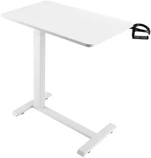 VEVOR Overbed Table, Mobile Bed Side Table with 4 Hidden Wheels, Height Adjustable Rolling Laptop Desk with Cup Holder, Portable Particleboard Over Bed Desk for Home, Office, Study, White VEVOR Overbed Table, Mobile Bed Side Table with 4 Hidden Wheels, Height Adjustable Rolling Laptop Desk with Cup Holder, Portable Particleboard Over Bed Desk for Home, Office, Study, White