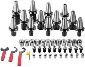 CAT40 Collet Holder ER 16/32 Collet Set, 35 PCs, SLN FMB ER16/32 APU Tool Holders Spring Steel Collet Chucks with 10 Pull Studs and 3 Wrenches, for Milling Machine Drill Presses Boring Machine CAT40 Collet Holder ER 16/32 Collet Set, 35 PCs, SLN FMB ER16/32 APU Tool Holders Spring Steel Collet Chucks with 10 Pull Studs and 3 Wrenches, for Milling Machine Drill Presses Boring Machine