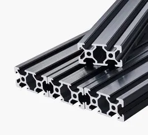 5PCS 78.7 in (2000mm) T Slot 2040 Aluminum Extrusion Profile, European Standard Anodized Linear Rail, High-Strength Extruded Aluminum Rail for 3D Printer, CNC Machine DIY, Laser Engraving, Black
