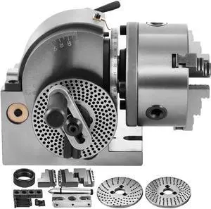 Dividing Head BS-0 5Inch 3 Jaw Chuck Dividing Head Set Precision Semi Universal Dividing Head for Milling Machine Rotary Table Tailstock Milling Set (5 Inch Chuck)