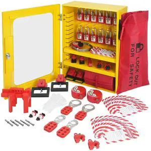 VEVOR Electrical Lockout Tagout Kit, 59 PCS Safety Lockout Tagout Station With Padlocks, Hasps, Tags, Ties, Plug Lockout, Circuit Breaker Lockouts, Valve Lockouts, Cable Lockout, Lockout Bag, Box VEVOR Electrical Lockout Tagout Kit, 59 PCS Safety Lockout Tagout Station With Padlocks, Hasps, Tags, Ties, Plug Lockout, Circuit Breaker Lockouts, Valve Lockouts, Cable Lockout, Lockout Bag, Box