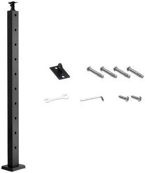 VEVOR Cable Railing Post, 36x1x2 Inch Stair Railing Post, with Pre-Drilled 30° Angled Holes, Stainless Steel Cable Rail Post with Horizontal and Curved Bracket, 1-Pack, Black, 1JZLGZXHS91402OS1001V0 VEVOR Cable Railing Post, 36x1x2 Inch Stair Railing Post, with Pre-Drilled 30° Angled Holes, Stainless Steel Cable Rail Post with Horizontal and Curved Bracket, 1-Pack, Black, 1JZLGZXHS91402OS1001V0