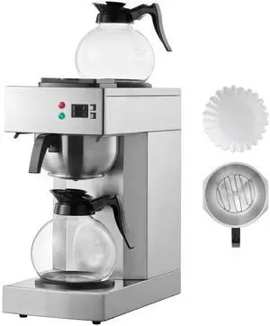 12 Cups Commercial Drip Coffee Maker, Coffee Maker Machine with 2 Glass Carafes and 2 Warmer Plates, Stainless Steel Pour Over Coffee Brewer for Restaurant, Office, Cafe 12 Cups Commercial Drip Coffee Maker, Coffee Maker Machine with 2 Glass Carafes and 2 Warmer Plates, Stainless Steel Pour Over Coffee Brewer for Restaurant, Office, Cafe
