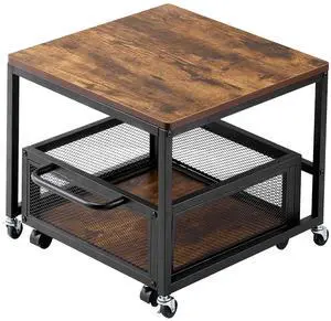 Mini Fridge Stand with Storage 198lbs Cart & Swivel Wheels Light Brown Mini Fridge Stand with Storage 198lbs Cart & Swivel Wheels Light Brown