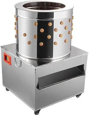 Chicken Poultry Plucker 2200W 240R/min Turkey Chicken Poultry Plucking Machine 23.5inch Barrel Diameter Stainless Steel Feather Plucking Machine with Wheels Defeather Hair Removal Machine