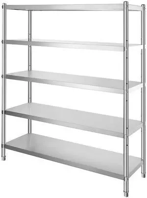 Storage Shelf, 5-Tier Storage Shelving Unit, Stainless Steel Garage Shelf, 70.9 x 17.7 x 70.9 inch Heavy Duty Storage Shelving, 1650 Lbs Total Capacity with Adjustable Height