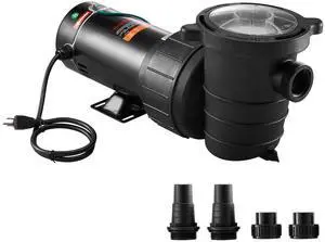VEVOR Swimming Pool Pump 1.5HP 115V 1100W, Single Speed Pumps for Above Ground, Powerful Self Primming Pool Pumps w/ Strainer Filter Basket, 5280 GPH Max. Flow, Certification of ETL for Security VEVOR Swimming Pool Pump 1.5HP 115V 1100W, Single Speed Pumps for Above Ground, Powerful Self Primming Pool Pumps w/ Strainer Filter Basket, 5280 GPH Max. Flow, Certification of ETL for Security