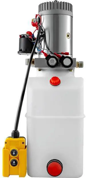 6 Quart Hydraulic Pump Hydraulic Power Unit (Plastic, 6 Quart/Double Action) White